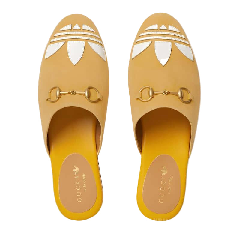 (WMNS) Gucci Trefoil Slipper x Adidas 'Yellow Suede'