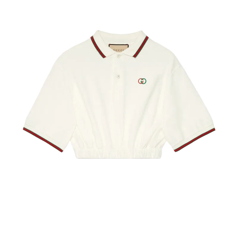 Polo de piqué de algodón con tribanda