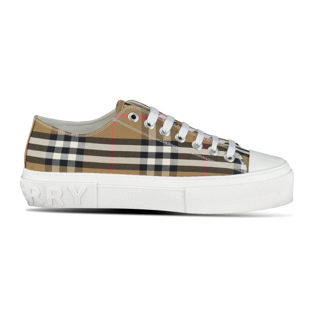 Jack Low' Check Trainers Taupe Brown